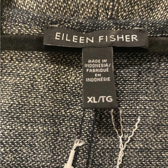EILEEN FISHER Tweedy Hemp Organic Cotton Kimono Jacket XL Grey Open Front - Picture 10 of 12